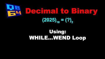 QB64: WAP to convert Decimal Numbers into Binary Number.