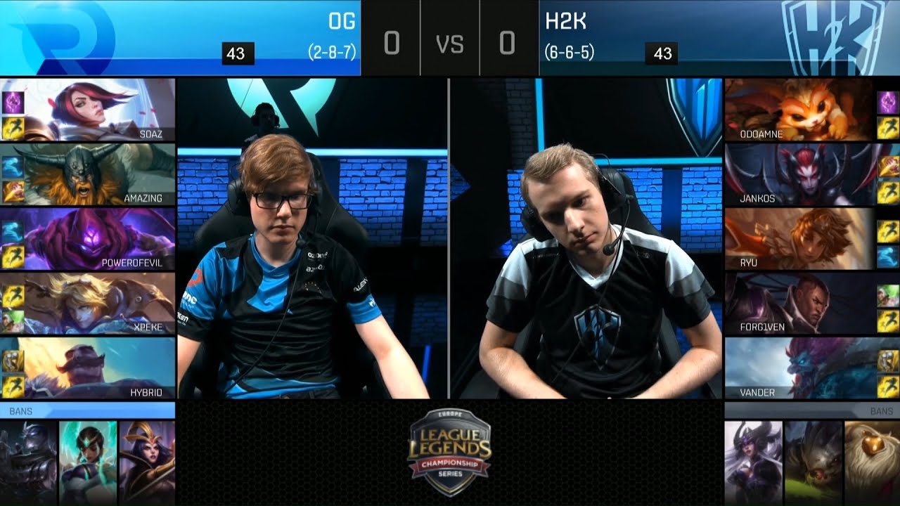 OG vs H2K Game 1 Highlights - ORIGEN vs H2K EU LCS Week 9 Summer 2016