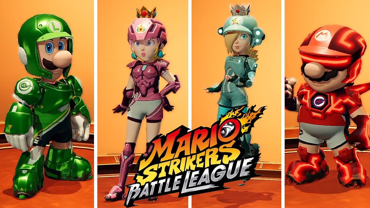 Mario Strikers Battle League All character gears setting motions