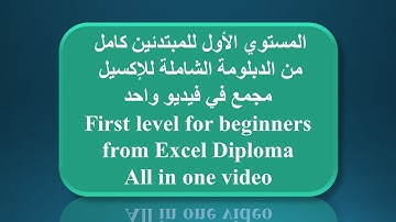 المستوي الأول كامل من دبلومة الاكسيل