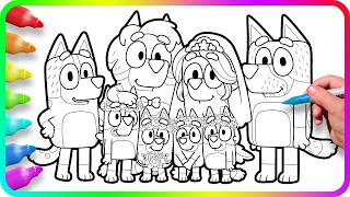 BLUEY Coloring Pages - Do you know How to color Bluey at Wedding Bingo, Muffin, Socks News