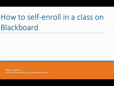 How to Self Enroll in a Class in Blackboard - FMU Students