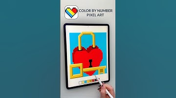 Coloring Book Pixel Art Color By Number KAWAII LOVE HEART #pixelart #coloring #colors #pixel