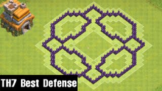 Clash of Clans - Town Hall 7 Defense (CoC TH7) BEST Trophy Base Layout Defense Strategy
