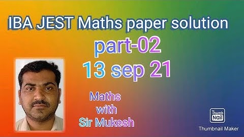 IBA JEST Maths section solved