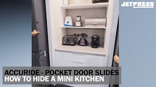 How to Hide a Mini Kitchen with Accuride Pocket Door Slides