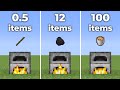 how much ore can be smelted by different items