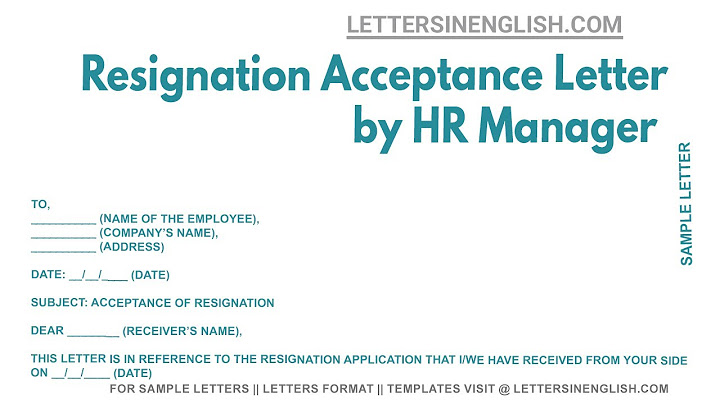 Acceptance of resignation letter from previous employer là gì