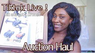 TikTok shop live Auction Haul & Unboxing ✨️ highest bidder on Tiktok live and got a drone etc.