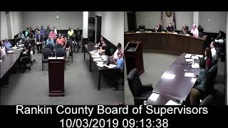 [1 of 2] Rankin County, MS Board of Supervisors meeting on date: 10/03/2019