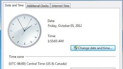 Change the time or date on your computer (Microsoft Windows)