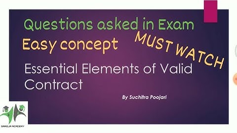 Essential Elements of Valid Contract || Legal aspects || NTA UGC NET || JRF || Competitive Exams ||
