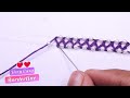 Very easy borderline hand embroidery tutorial with pearl | Hand embroidery