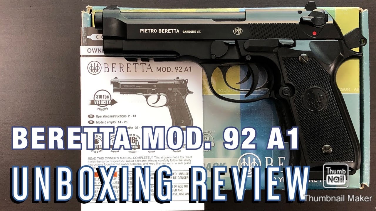 UMAREX BERETTA MOD. 92 A1 CO2 Blowback 4.5mm BB Pistol Unboxing Table Top Review