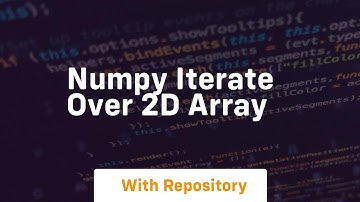 numpy iterate over 2d array