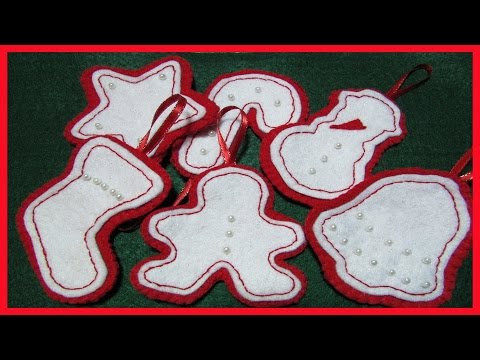 How to make Christmas Felt Ornaments No.1 - with subtitles