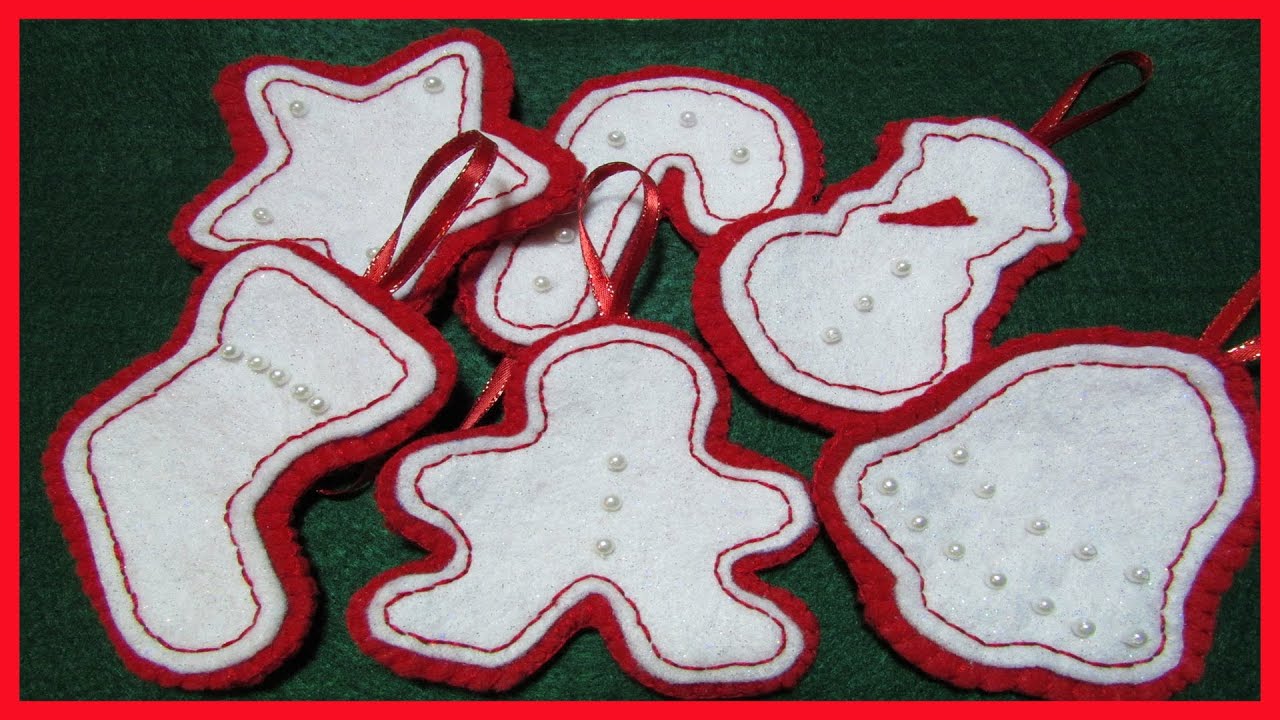How to make Christmas Felt Ornaments No.1 with subtitles YouTube