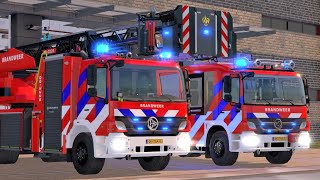 Emergency Call 112 Sim - Dutch Ladder Truck On Duty! 4K