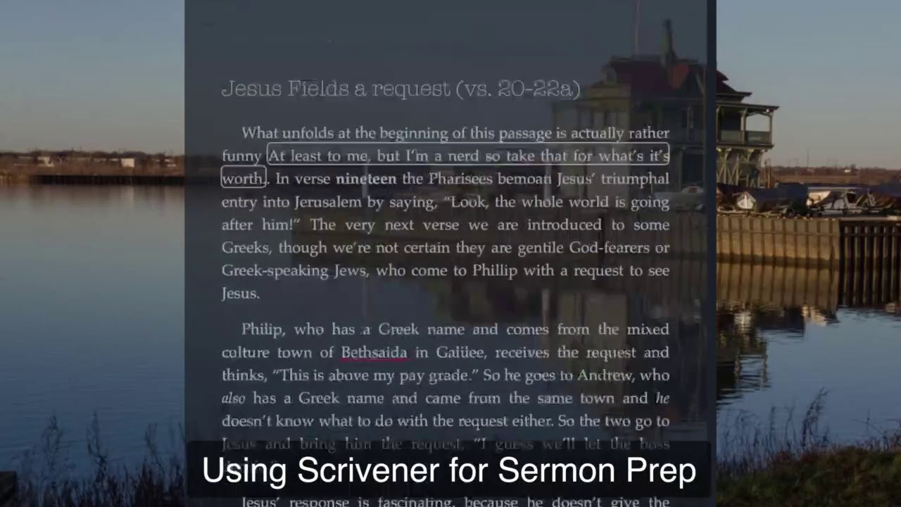 Using Scrivener for Writing Sermons