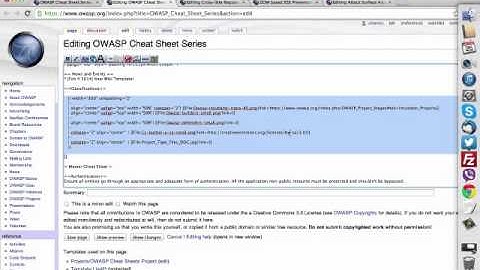 Wiki Markup and the New OWASP Template