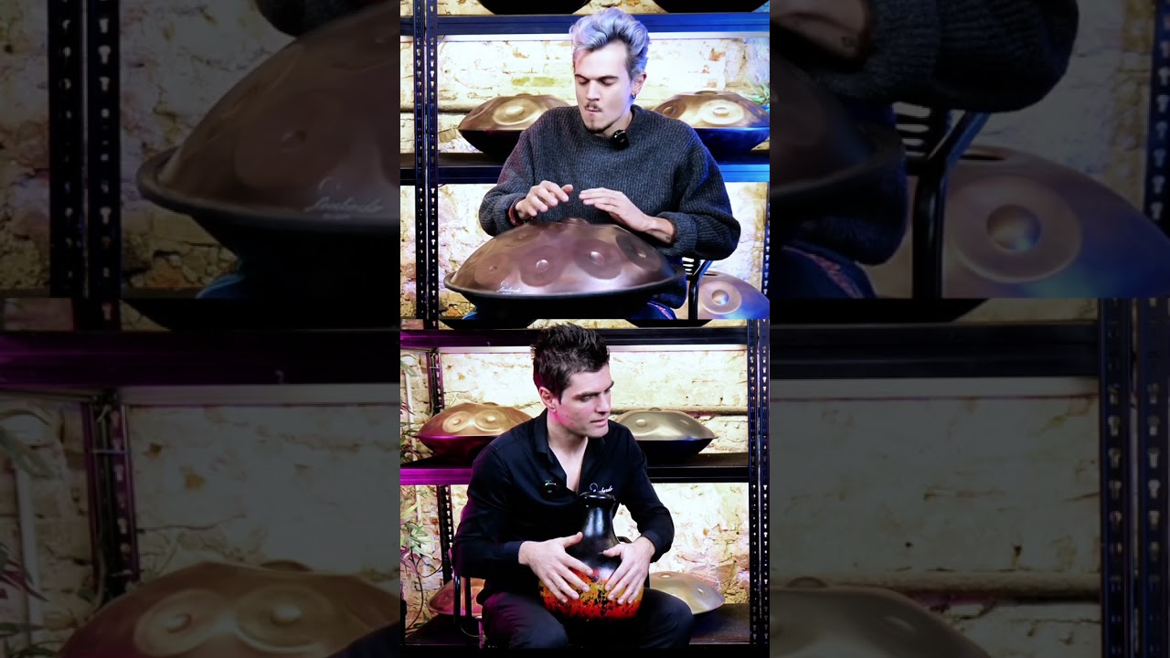 HANDPAN & UDU - Pietro Morello & Loris Lombardo - Lombardo Handpan D minor 14 notes 432hz #hangdrum