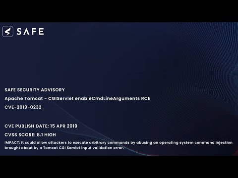 Apache Tomcat - CGIServlet enableCmdLineArguments RCE Demo by Safe Security | CVE-2019-0232