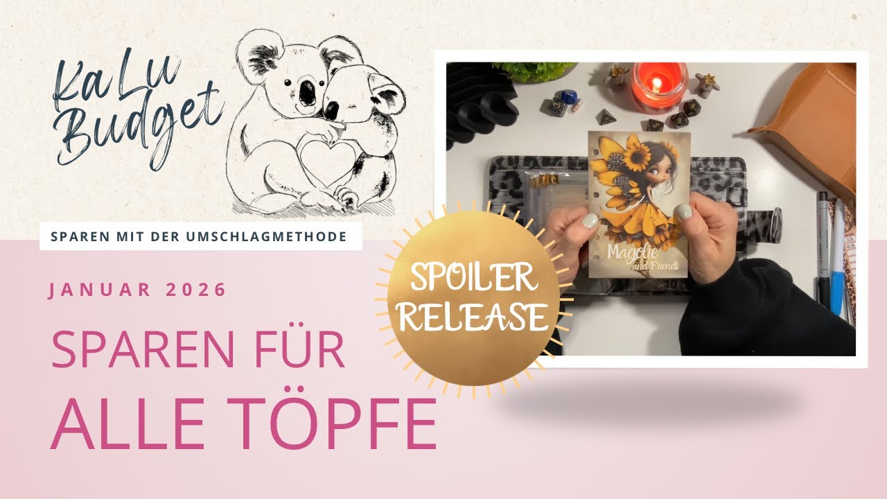 Sparen für alle Töpfe im A7 Binder | 01/2026 | 72 Eur Budget | Spoiler von unserem Release vom 4.2.🥰