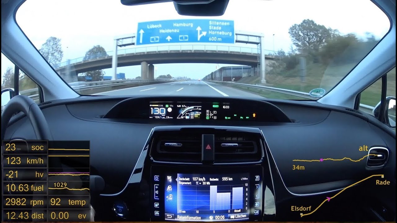 #31 Prius 4 Plug-in - eine Autobahnfahrt im Charge-Modus / Autobahn trip in charge mode
