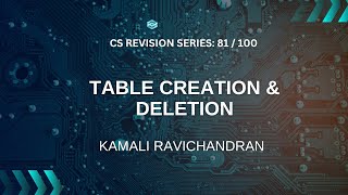 81. Create table, describe, drop table in mysql | Class 12 Computer science revision series