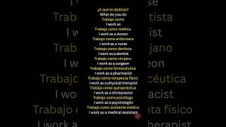 Learn Spanish with English Translation | Medical Jobs in Spanish for Beginners