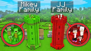 Mikey Family vs JJ Family TOWER Survival Battle in Minecraft (Maizen)