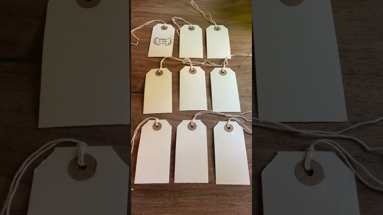 Making tags for wedding favours
