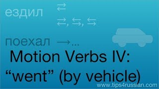 Russian Verbs of Motion IV: Expressing 'went' in Russian (by vehicle) Russian Verbs of Motion IV: Expressing 'went' in Russian (by vehicle)