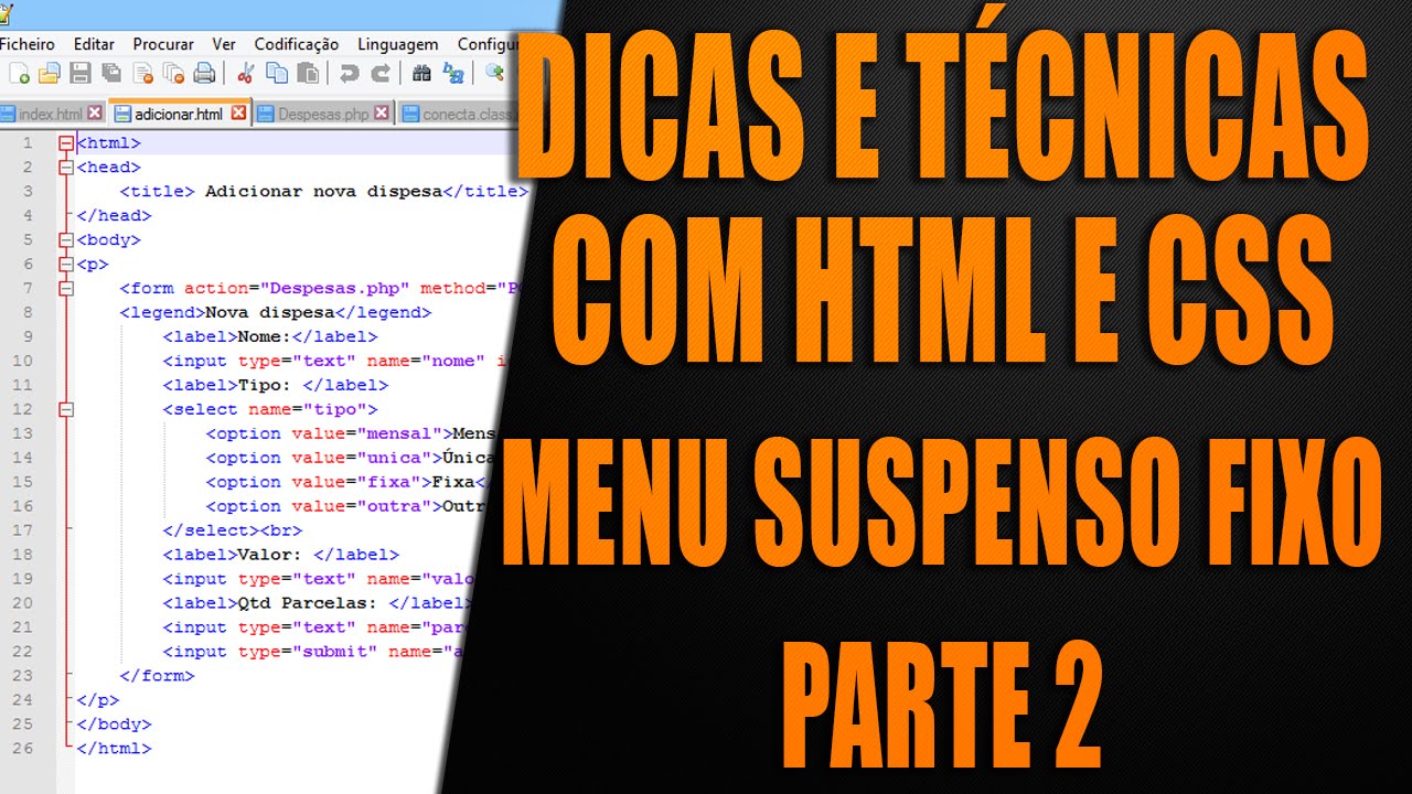 Menu Flutuante Html Menu Flutuante HTML e CSS - Parte #02 - YouTube