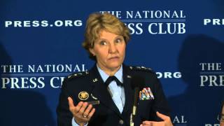 Lt. Gen. Michelle D. Johnson speaks at the National Press Club
