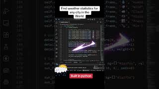 Details Built a beautiful weather app in python using tkinter with live data, all coded from scratch… News