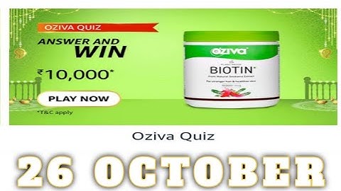 Amazon Funzone Oziva Quiz Answers Today|Amazon Quiz Answers Today|26 OCTOBER| Daily Quiz Time