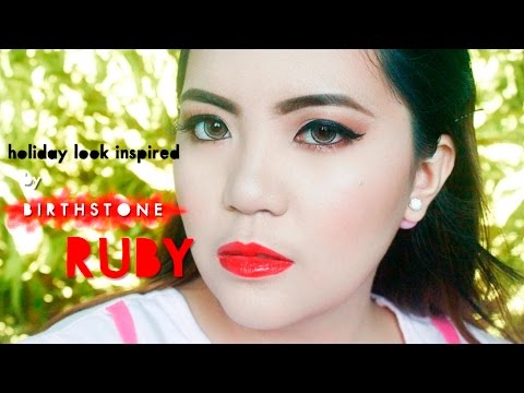 HOLIDAY Makeup Inspired by BIRTHSTONE "RUBY" Tutorial