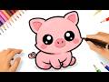 HOW TO DRAW A CUTE PIG EASY ????