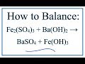Balancing Chemical Reactions Concepts
