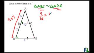 Finding a missing value  triangle in triangle