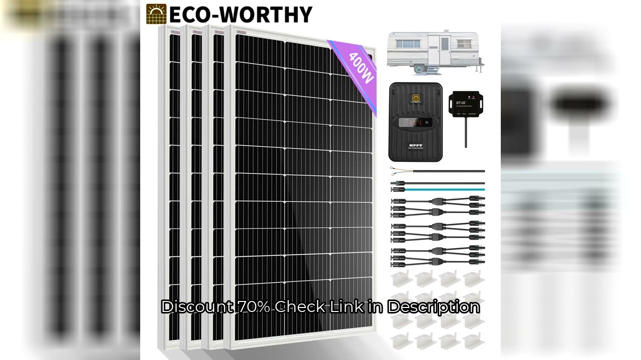 ECO-WORTHY 400 Watt 12 Volt Premium Solar Panel Kit 400W 12V Solar Power Off Grid System for Home, R
