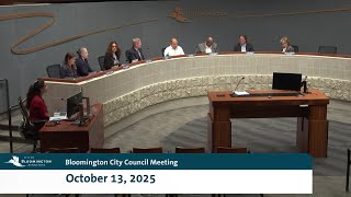 October 13, 2025 Bloomington City Council Meeting