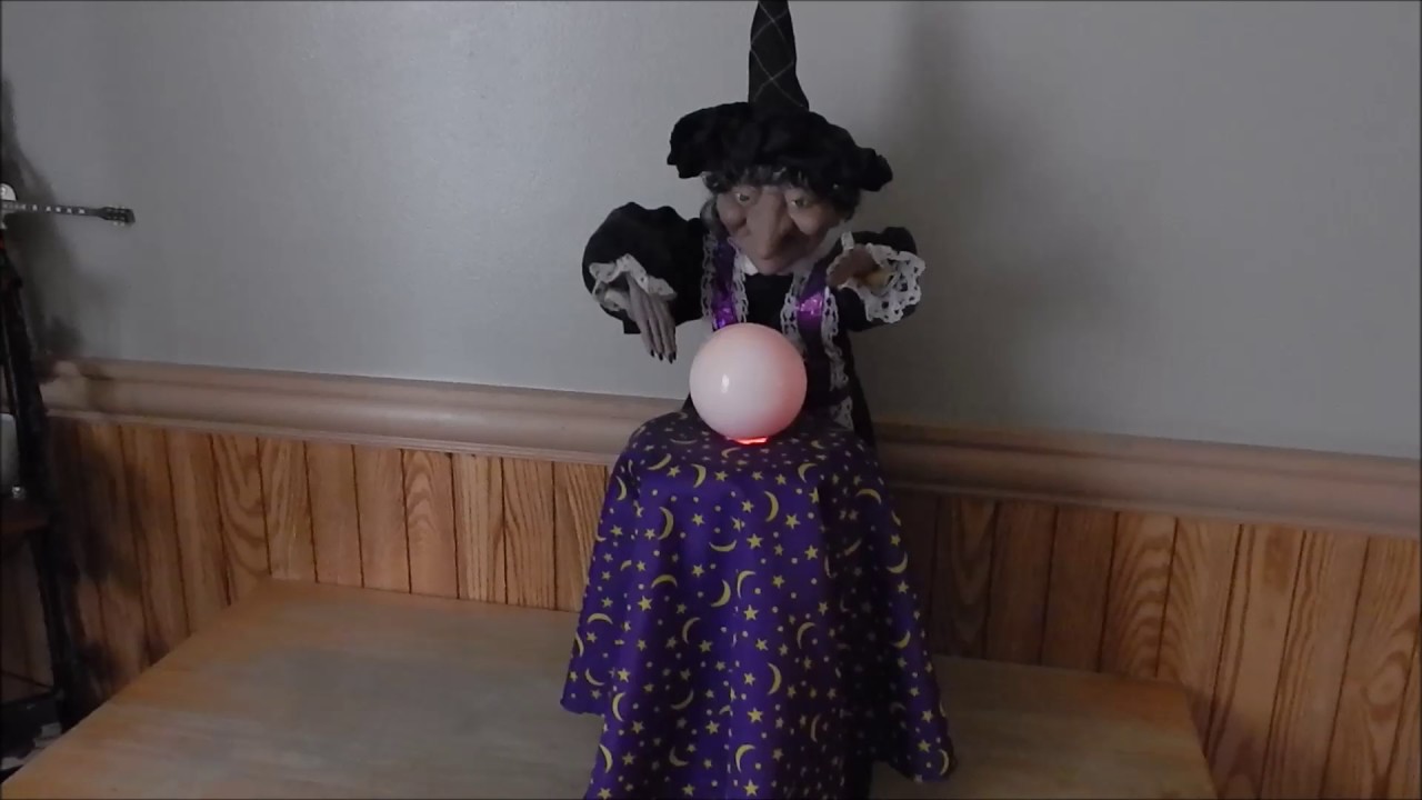 Animated Talking Halloween Fortune Teller Witch With Crystal Ball YouTube