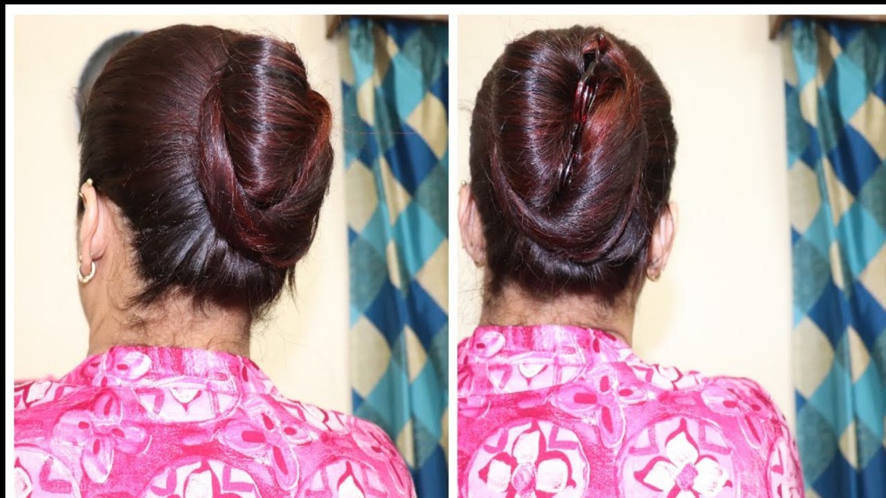 BEAUTIFUL BUN HAIR STYLE USING BANANA CLIP/ONE MINUTE HAIR STYLE YouTube