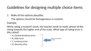 Designing Test Items: Emergency Education druing COVID19 Crisis
