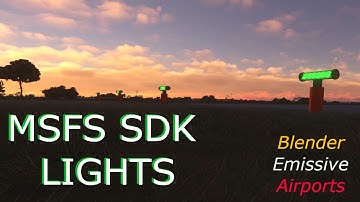 MSFS SDK Tutorial - Blender Lights, Emissive and Airports presets - Light Row