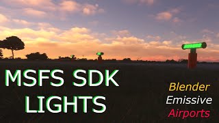 MSFS SDK Tutorial - Blender Lights, Emissive and Airports presets - Light Row