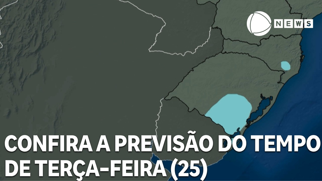 Confira a previsão do tempo para todo o país na terça-feira (25)