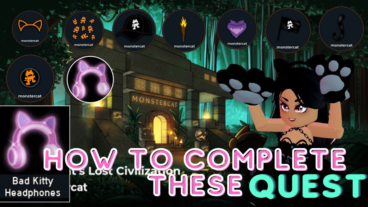 FULL GUIDE TO COMPLETE THE MONSTERCAT QUEST Royale High 💜 YouTube